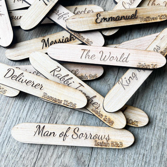 25 Names of Christ Bible Verse Sticks