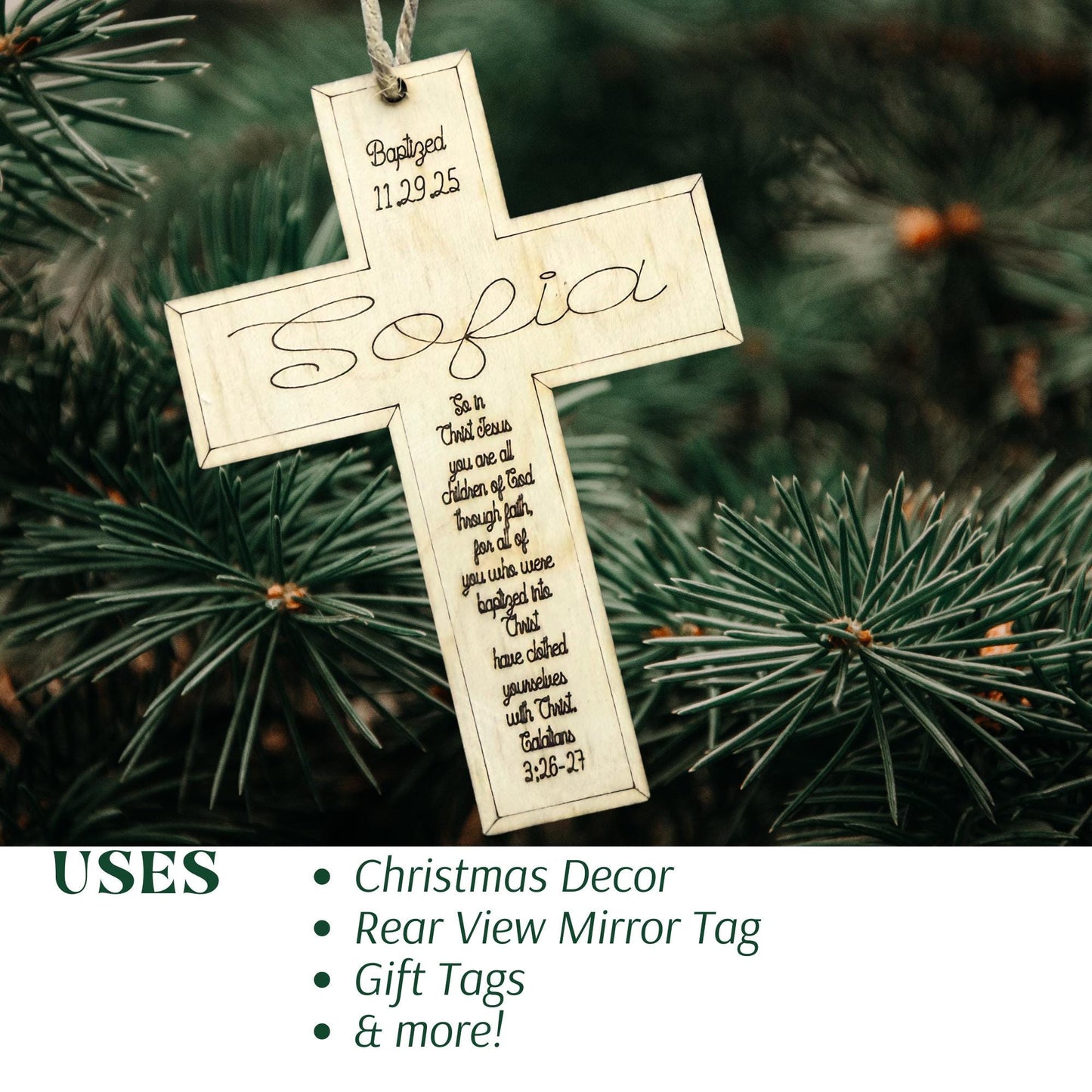 Personalized Cross Ornament