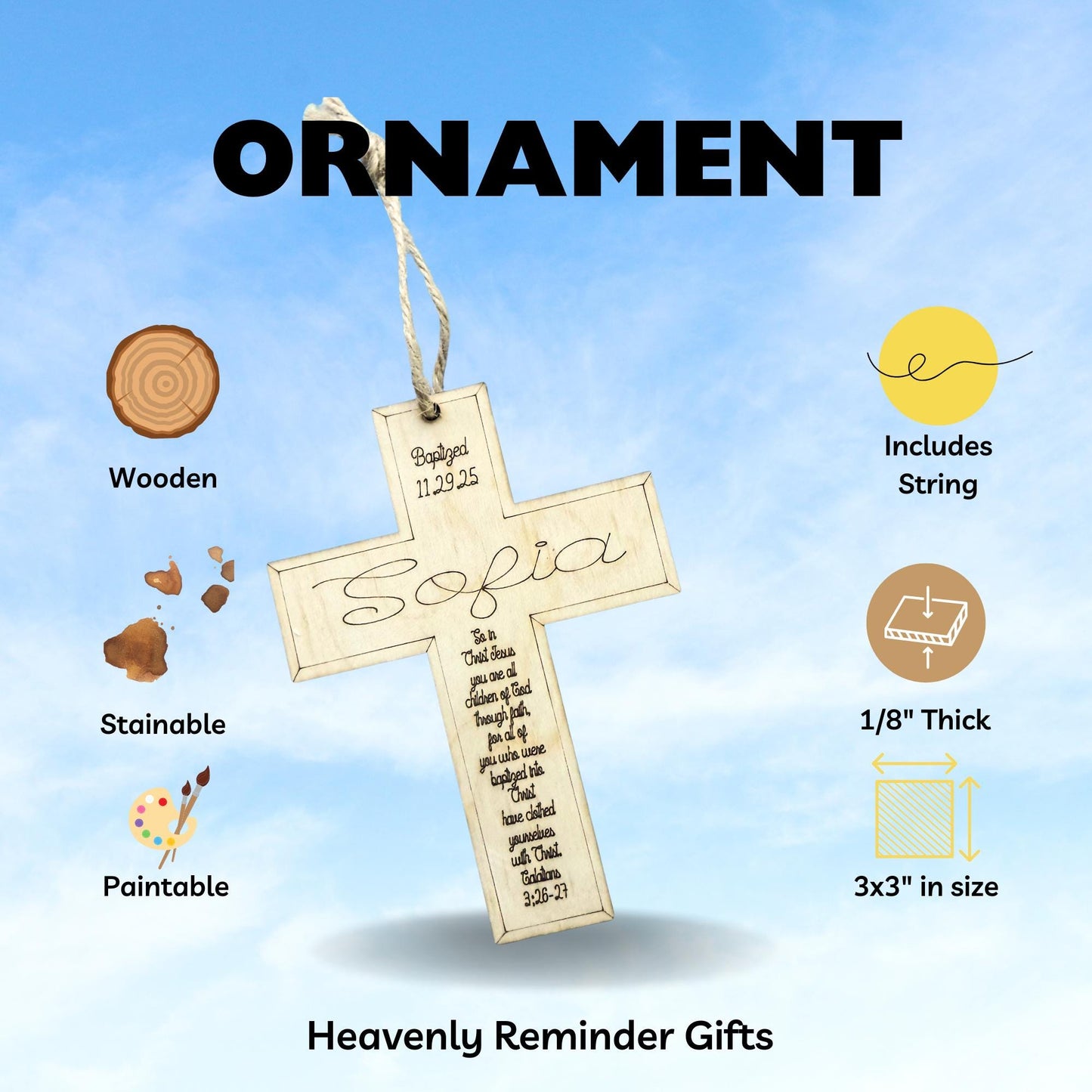 Personalized Cross Ornament