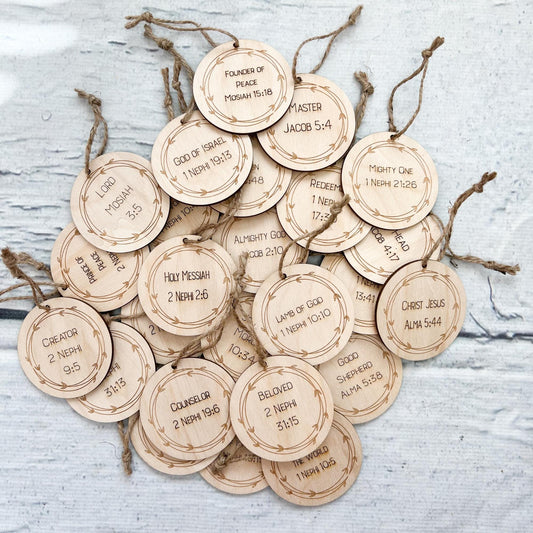 25 Names of Jesus Christ Christmas Ornaments: Book of Mormon