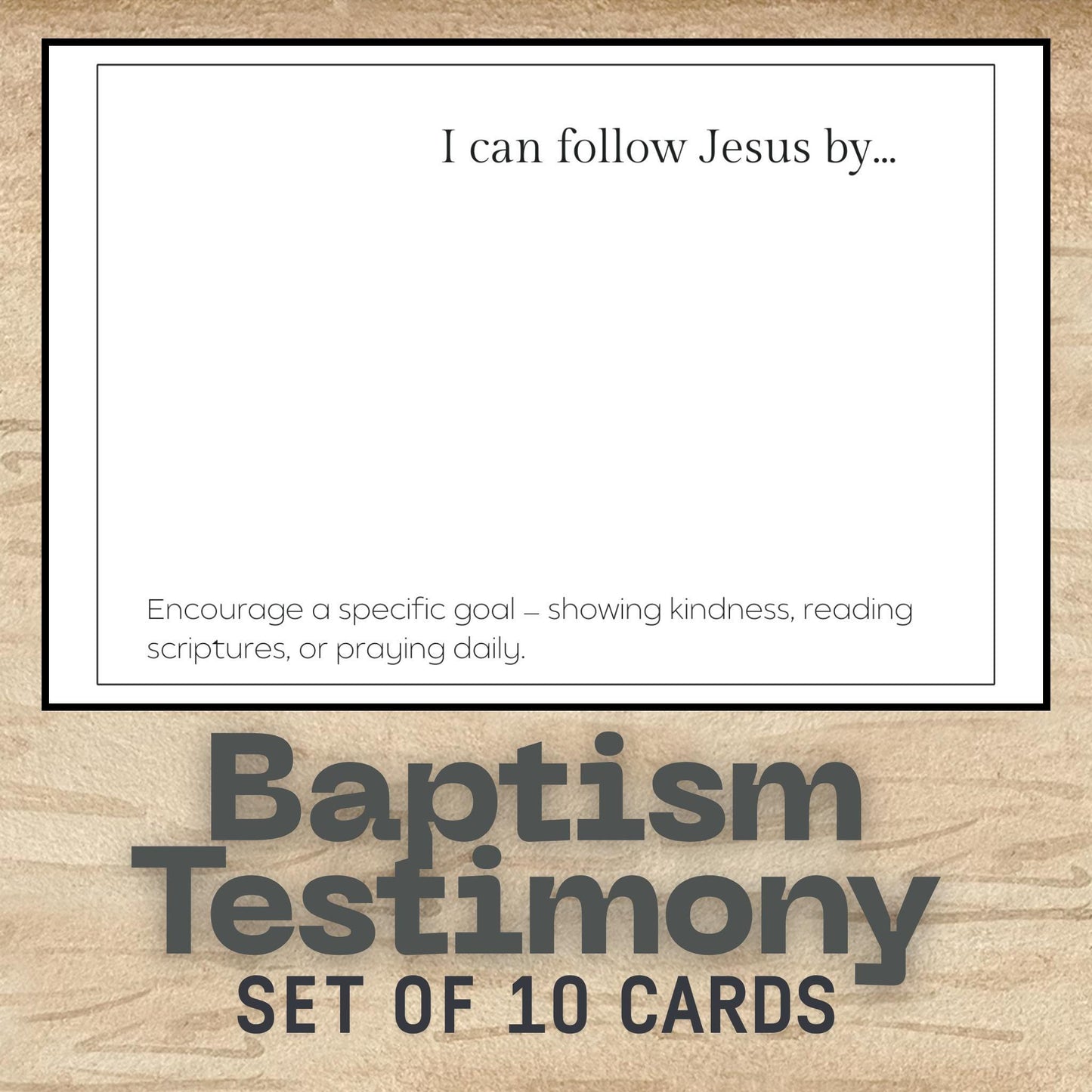 LDS Baptism Testimony Cards: Classic Black & White Baptism Printables 3.5x5 inch Notecards