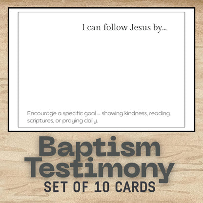 LDS Baptism Testimony Cards: Classic Black & White Baptism Printables 3.5x5 inch Notecards