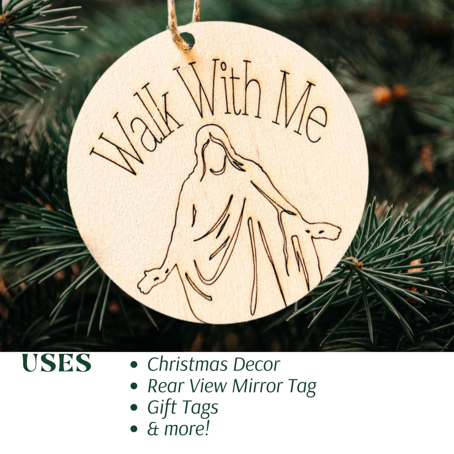 Walk with Me Jesus Christ Ornament: Round