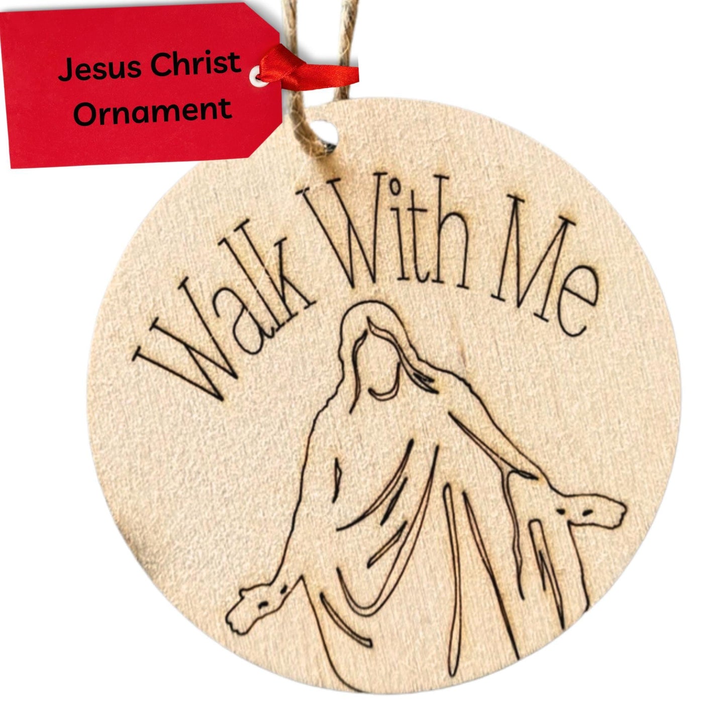 Walk with Me Jesus Christ Ornament: Round