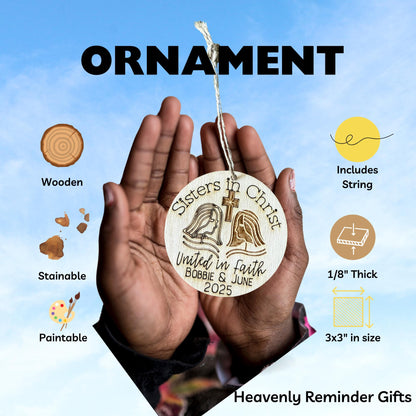 Sisters in Christ Ornament: Personalized