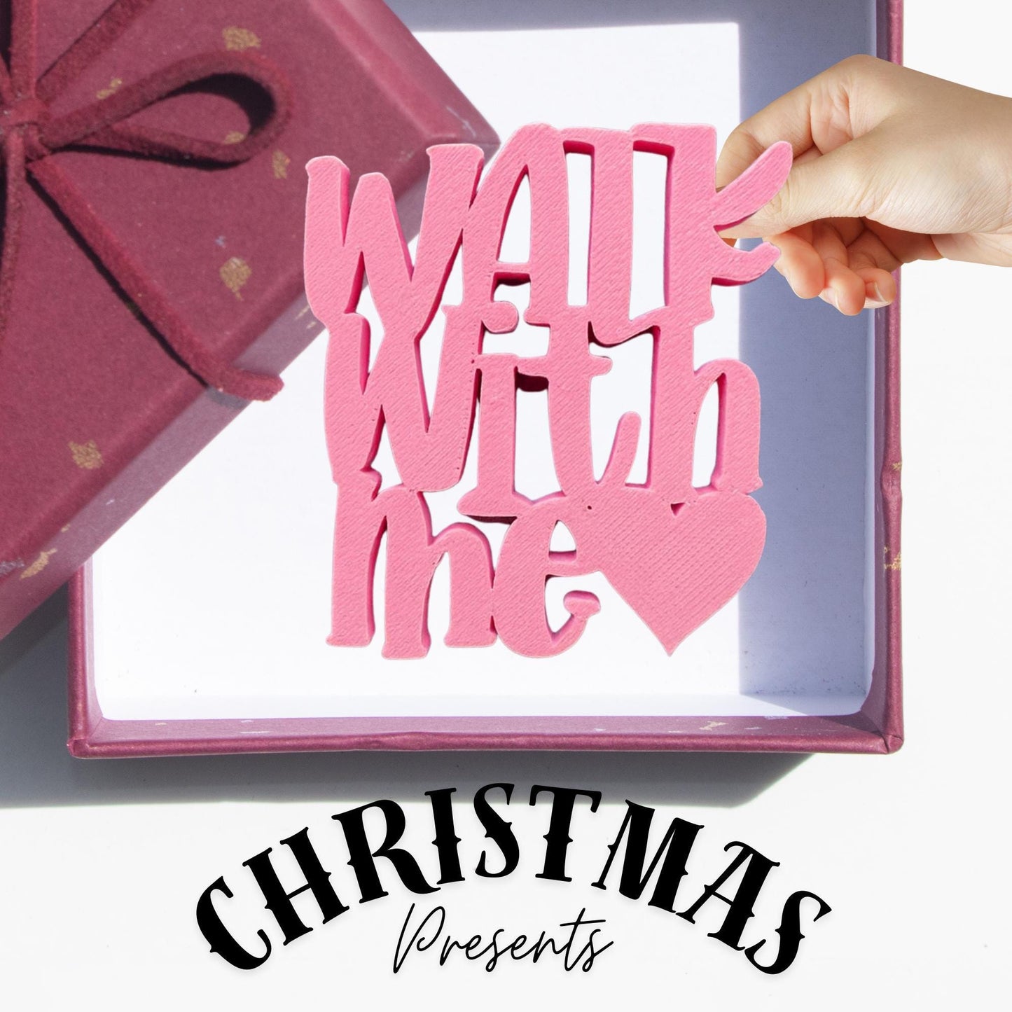 Walk With Me Keychain | 3D Printed Faith Gift