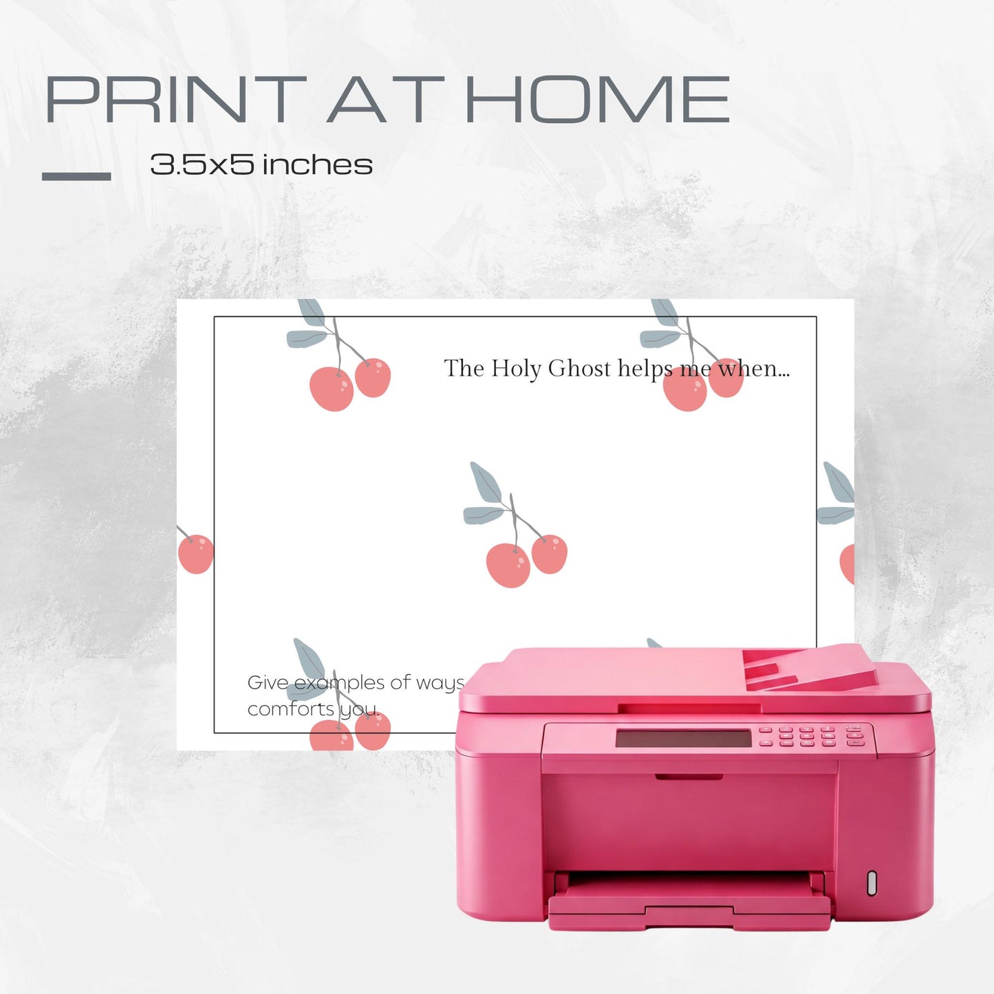 LDS Baptism Testimony Cards: Cherries Baptism Printables 3.5x5 inch Notecards