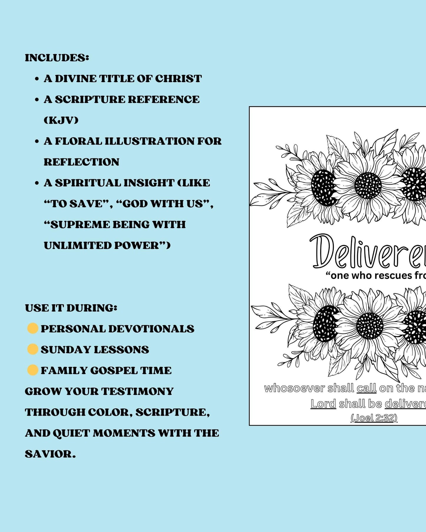Deliverer | Joel 2:32 Coloring Page