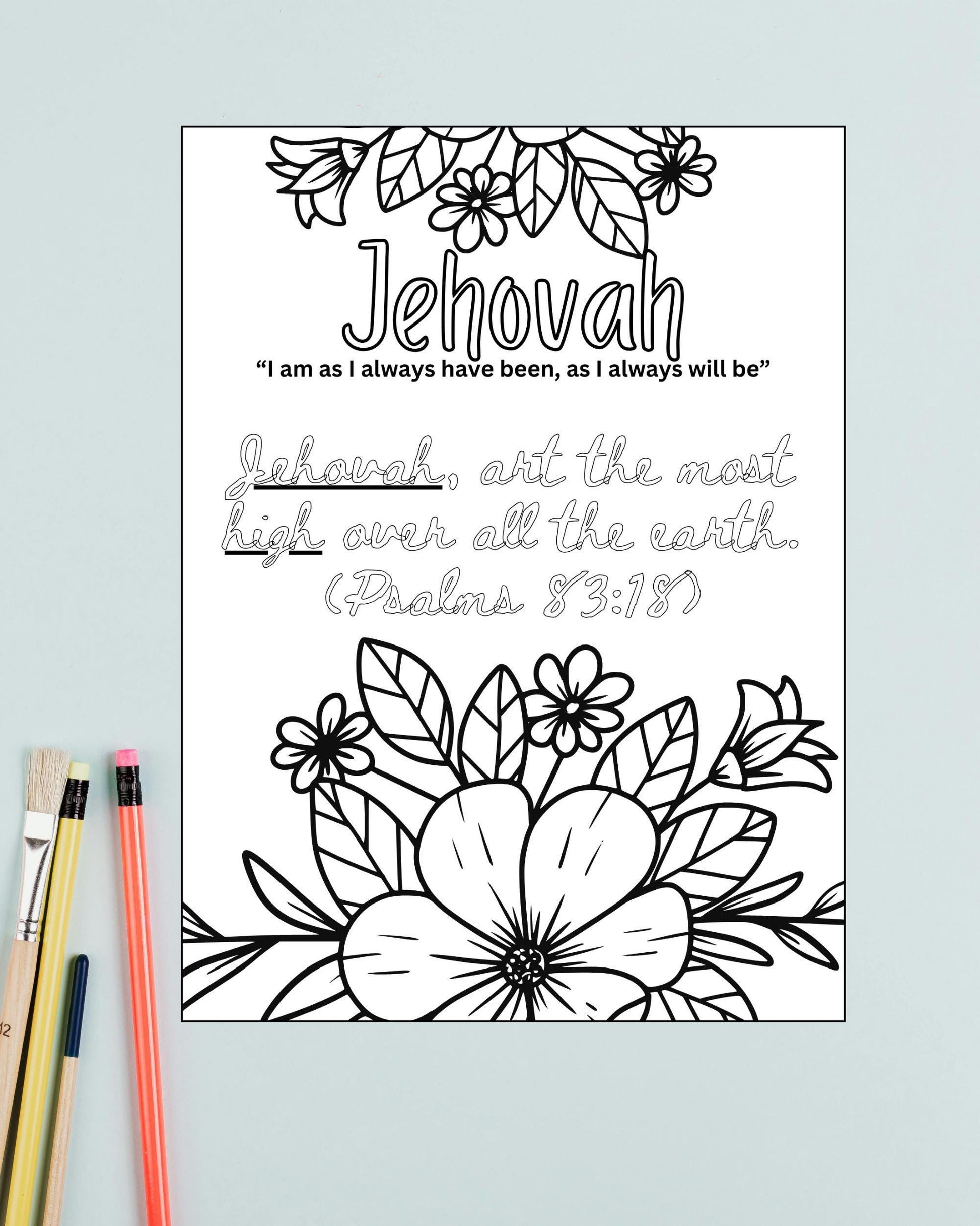 Jehovah | Psalms 83:18 Coloring Page
