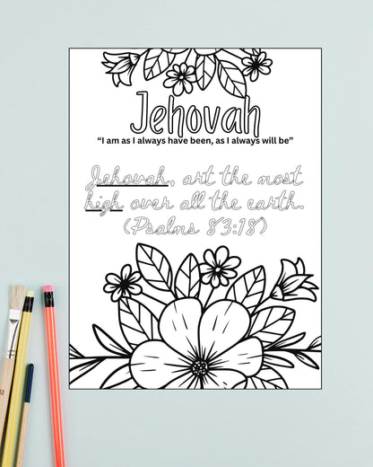 Jehovah | Psalms 83:18 Coloring Page