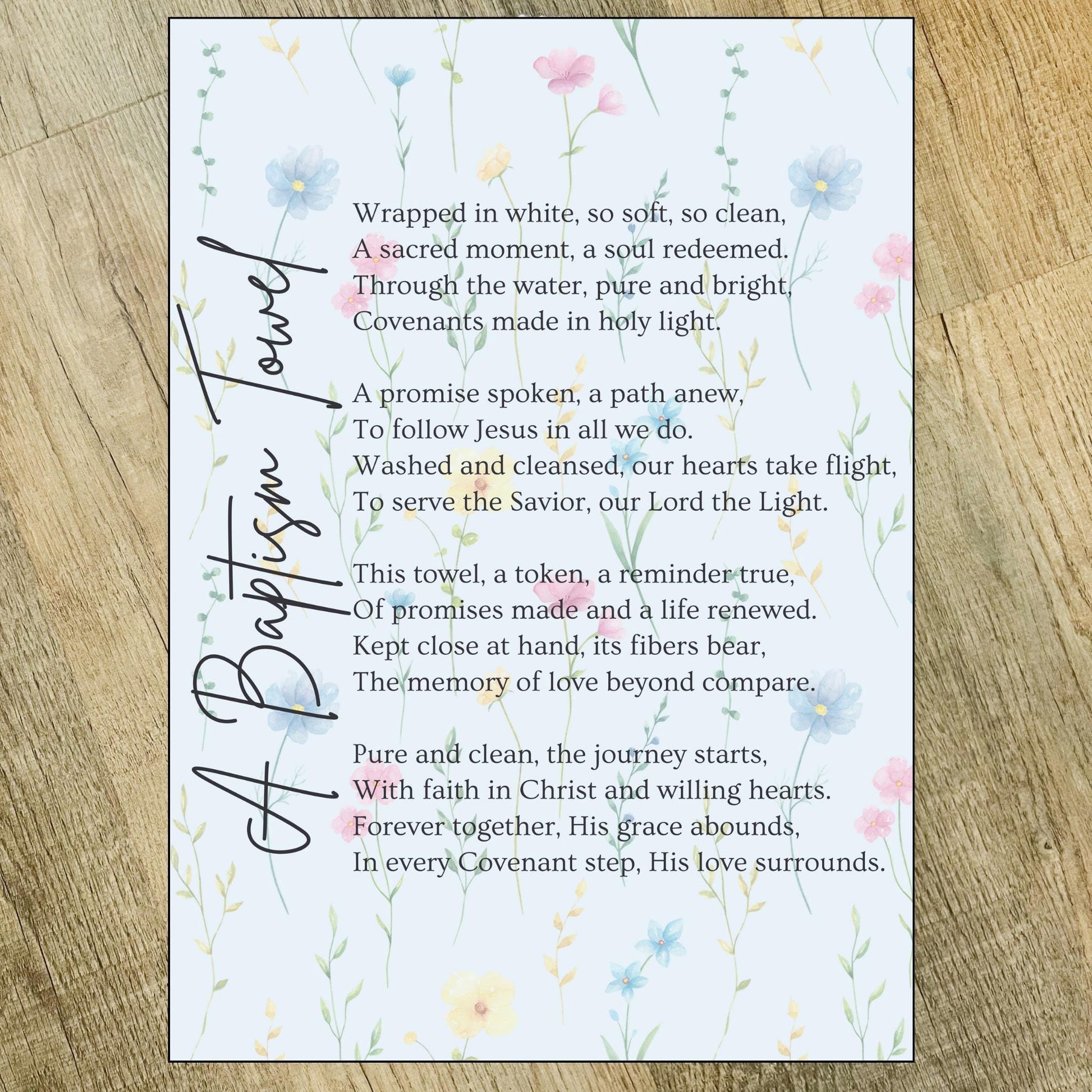 Baptism Poem Printable: LDS Covenant Reminder, Holy Ghost Decor (5x...