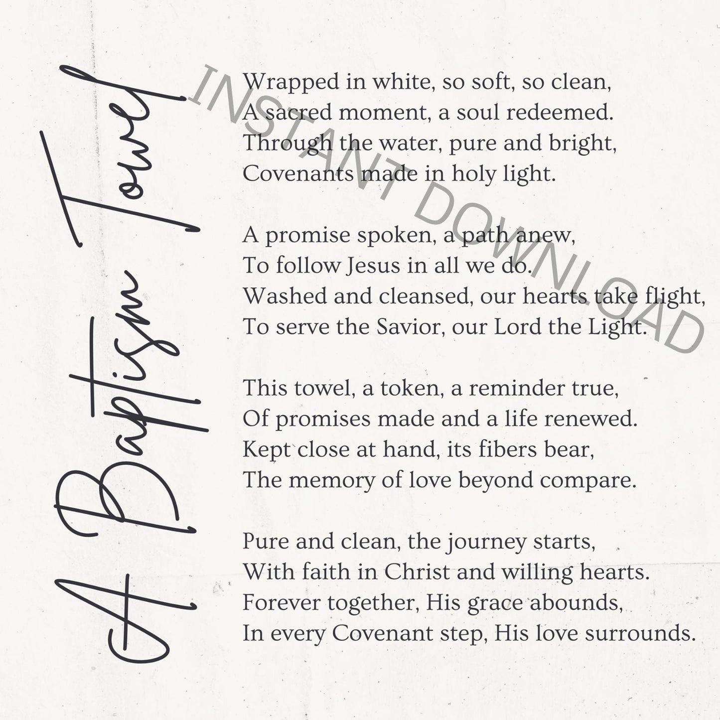 Baptism Poem Printable: LDS Covenant Reminder, Holy Ghost Decor (5x...
