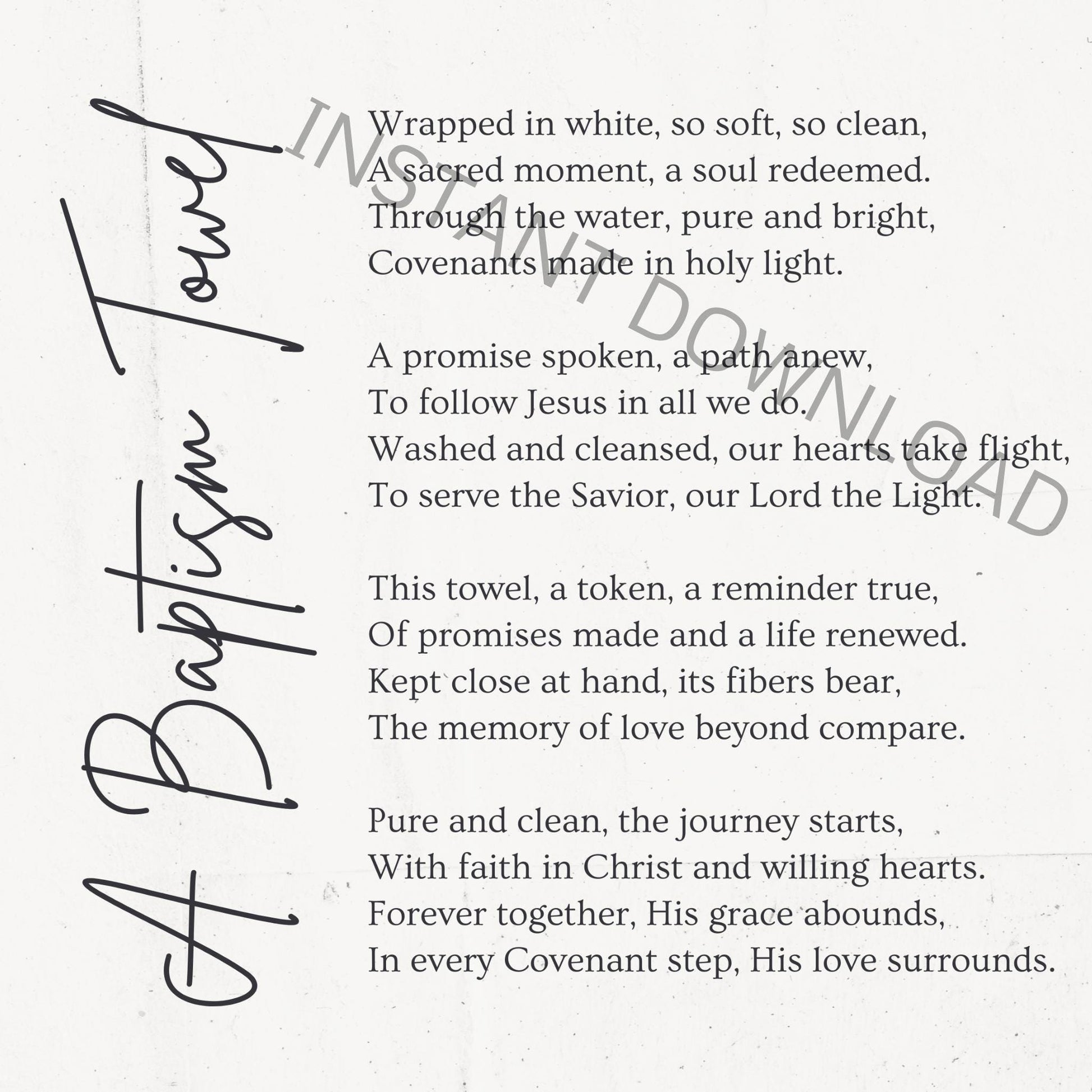 Baptism Poem Printable: LDS Covenant Reminder, Holy Ghost Decor (5x...