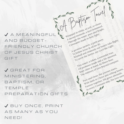 Baptism Poem Printable: LDS Covenant Reminder, Holy Ghost Decor (5x...