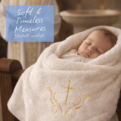 Baby Baptism Blanket | Personalized Baptismal Gift for Boys & Girls
