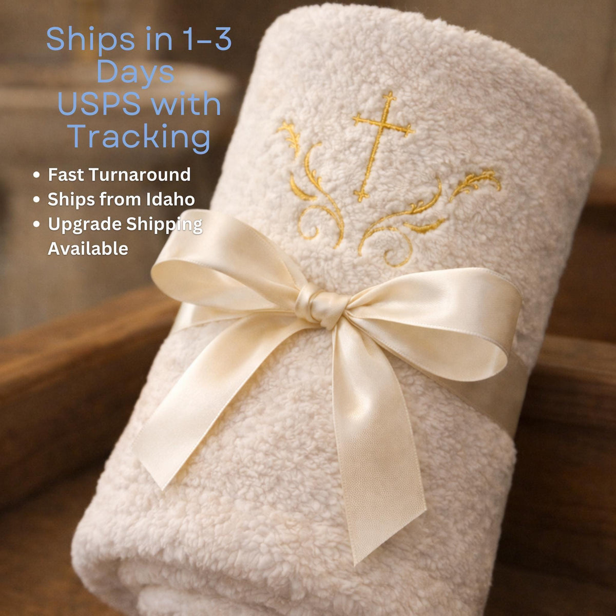 Baby Baptism Blanket | Personalized Baptismal Gift for Boys & Girls
