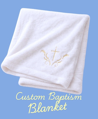 Baby Baptism Blanket | Personalized Baptismal Gift for Boys & Girls