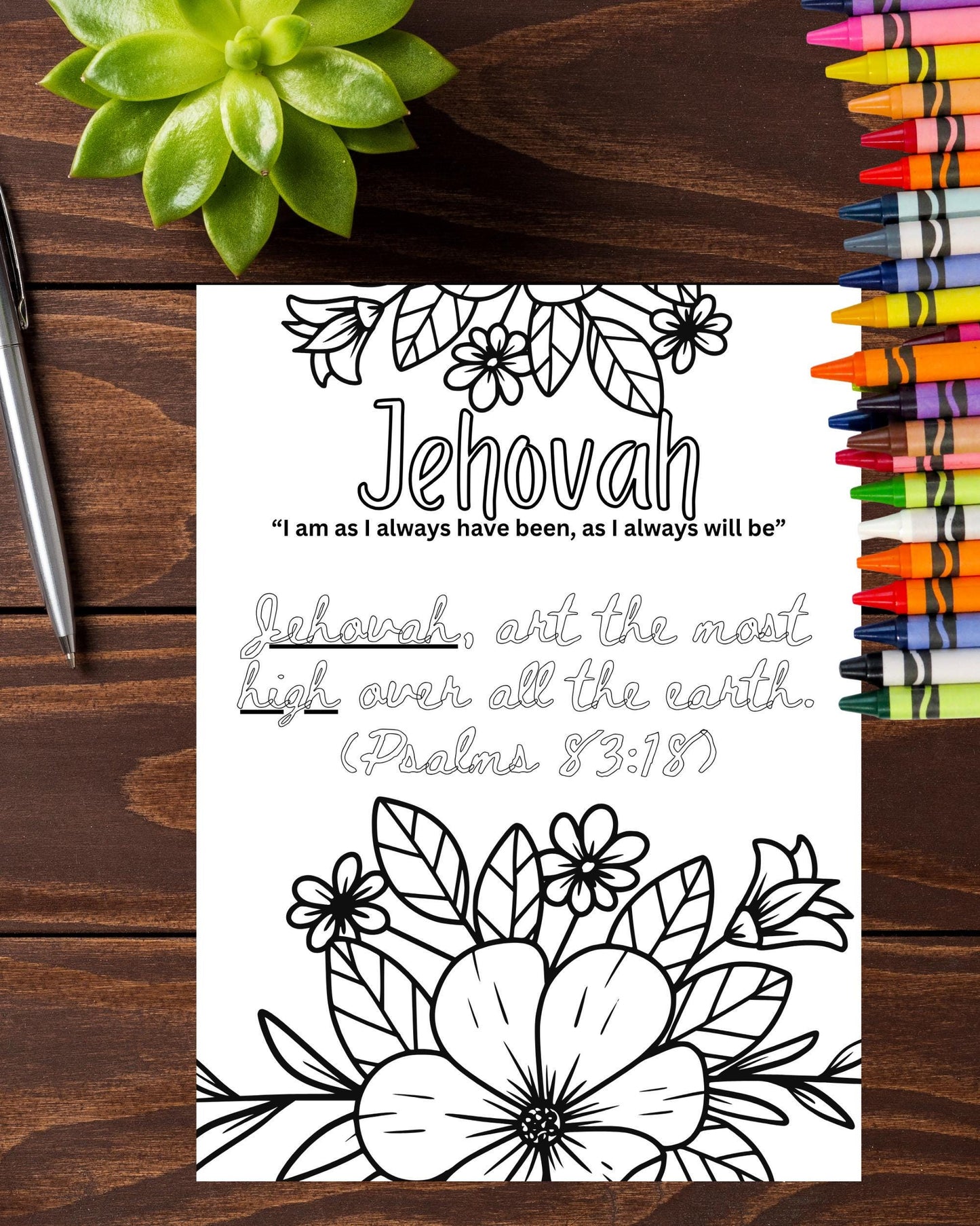 Jehovah | Psalms 83:18 Coloring Page