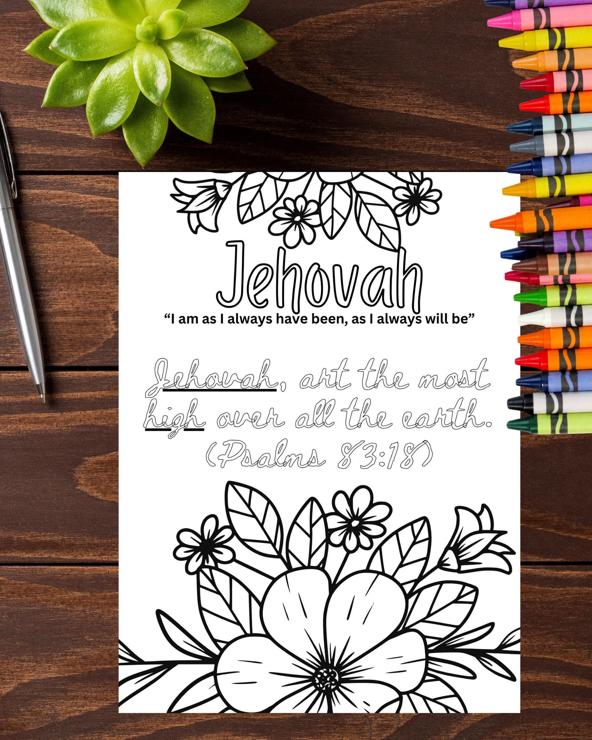 Jehovah | Psalms 83:18 Coloring Page