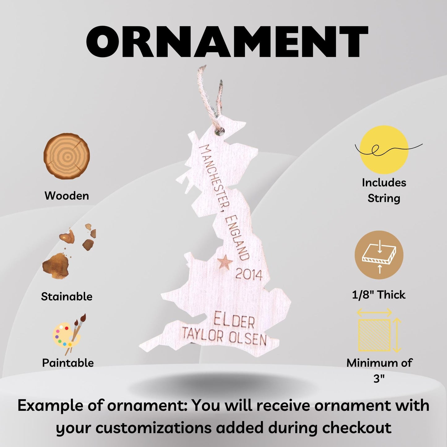 Custom Missionary Christmas Ornaments, Missionary Gift for Missiona...