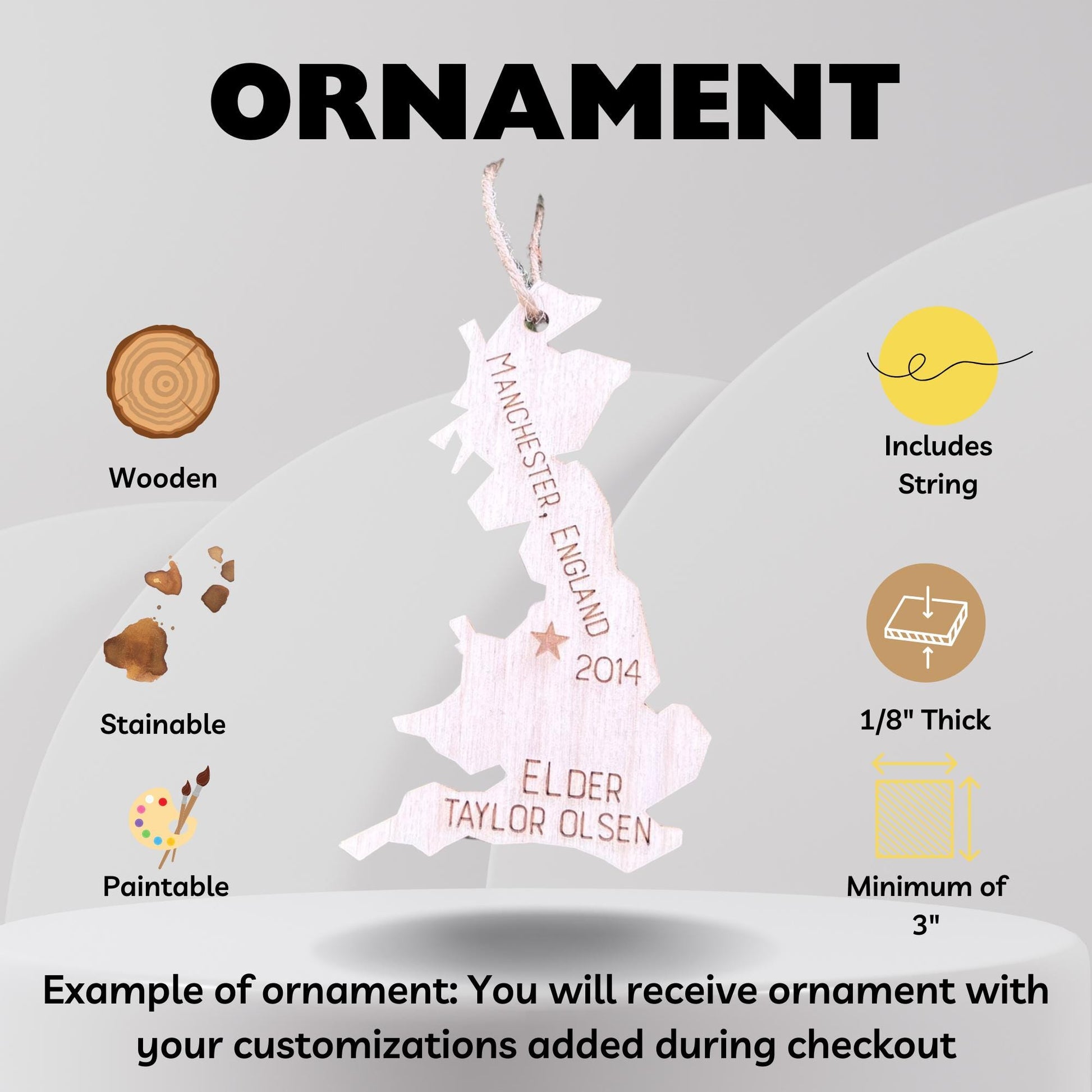 Custom Missionary Christmas Ornaments, Missionary Gift for Missiona...