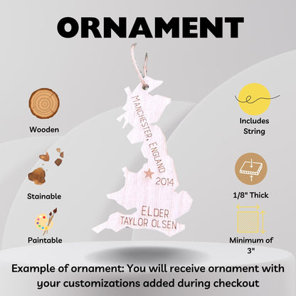 Custom Missionary Christmas Ornaments, Missionary Gift for Missiona...