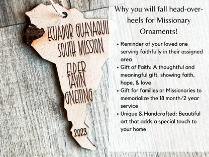 Custom Missionary Christmas Ornaments, Missionary Gift for Missiona...