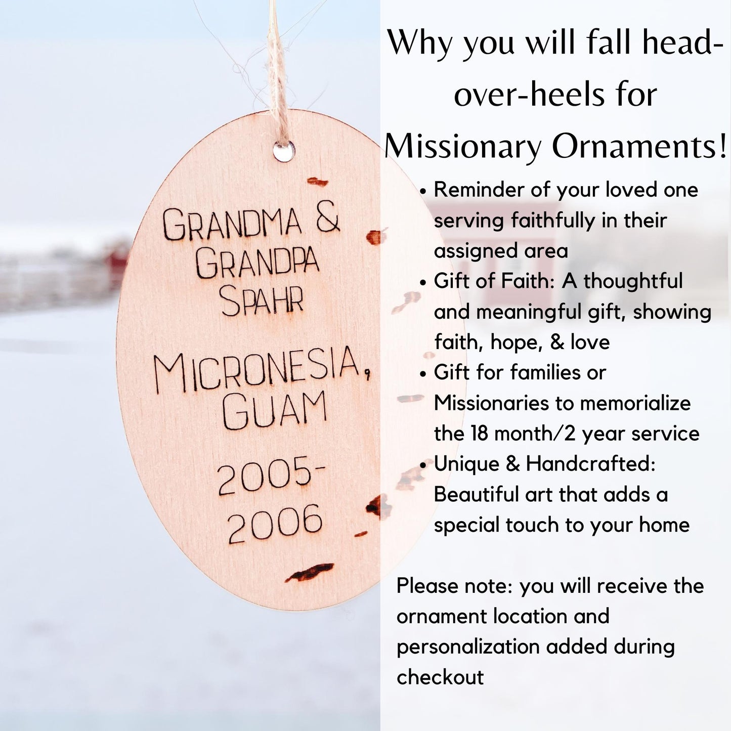 Custom Missionary Christmas Ornaments, Missionary Gift for Missiona...