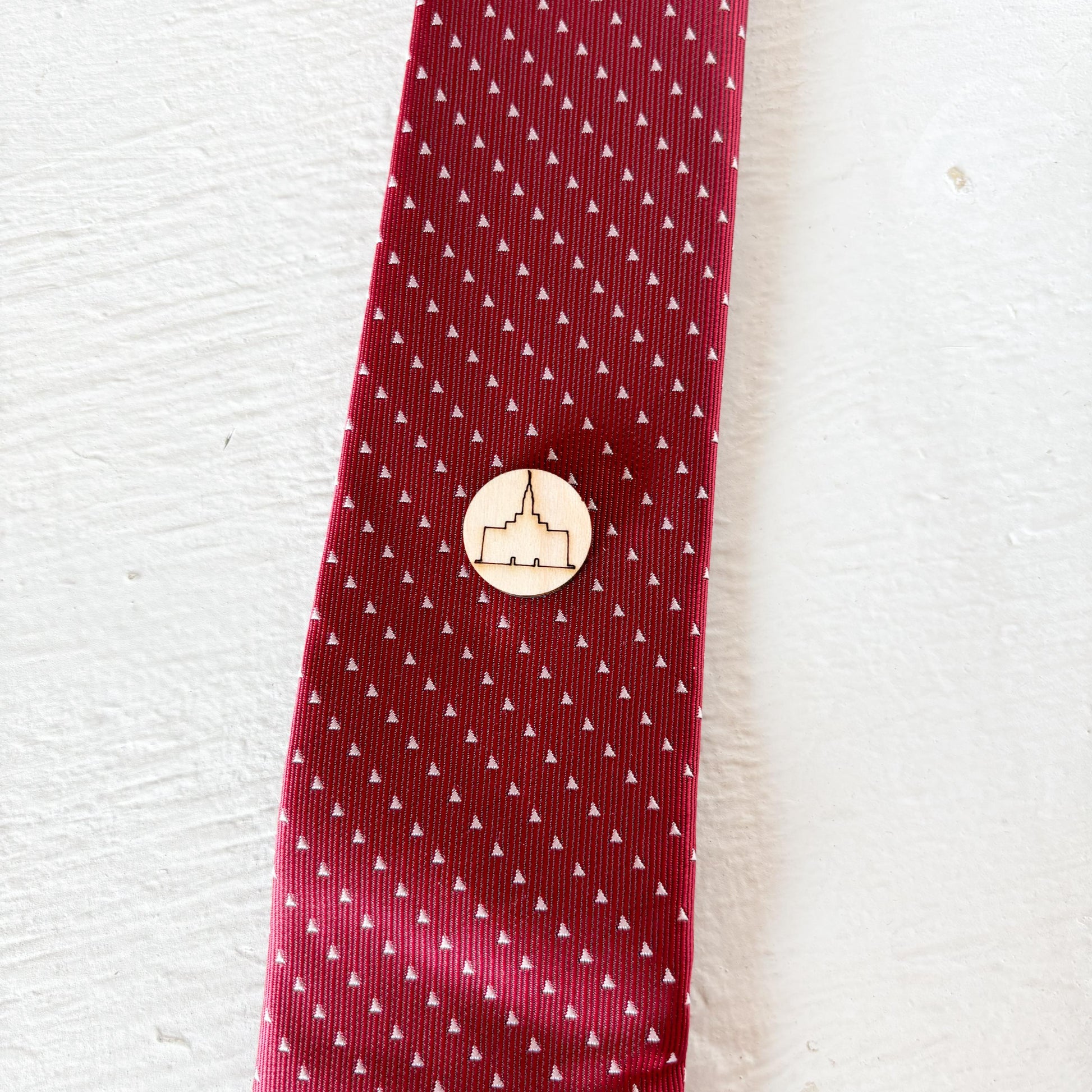 Temple Tie Tacks | Church Lapel Pink LDS Mens Accessory