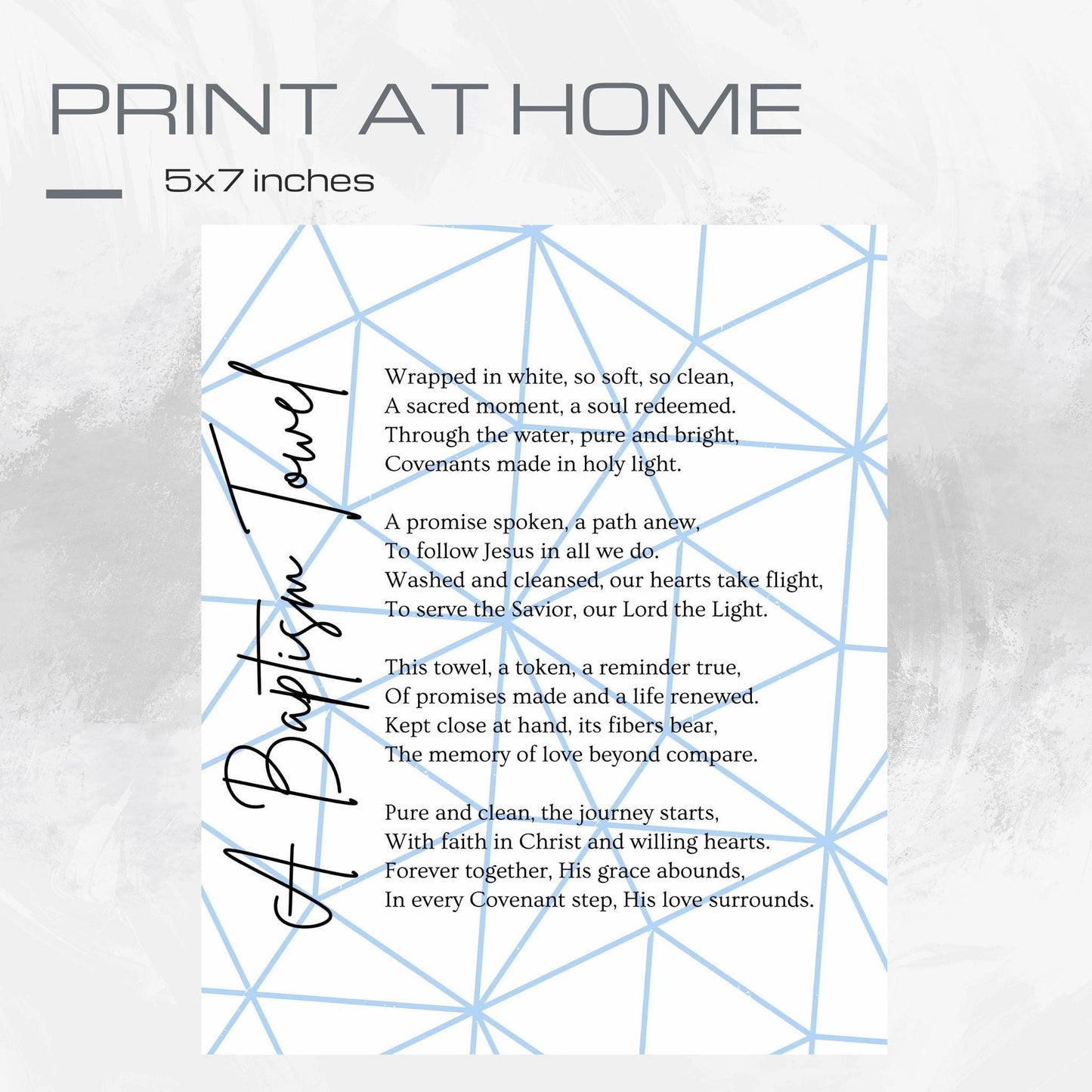 Baptism Poem Printable: LDS Covenant Reminder, Holy Ghost Decor (5x...