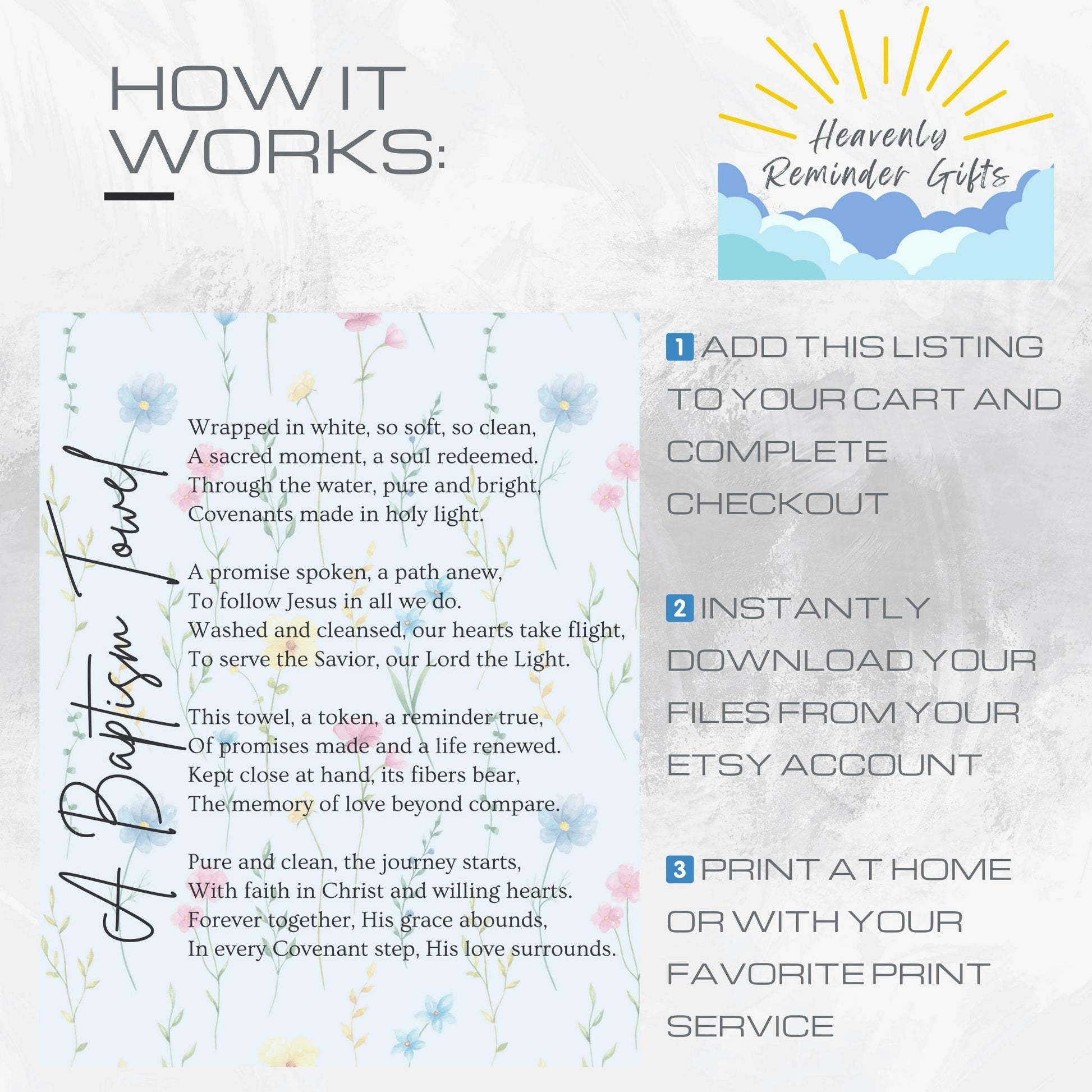 Baptism Poem Printable: LDS Covenant Reminder, Holy Ghost Decor (5x...