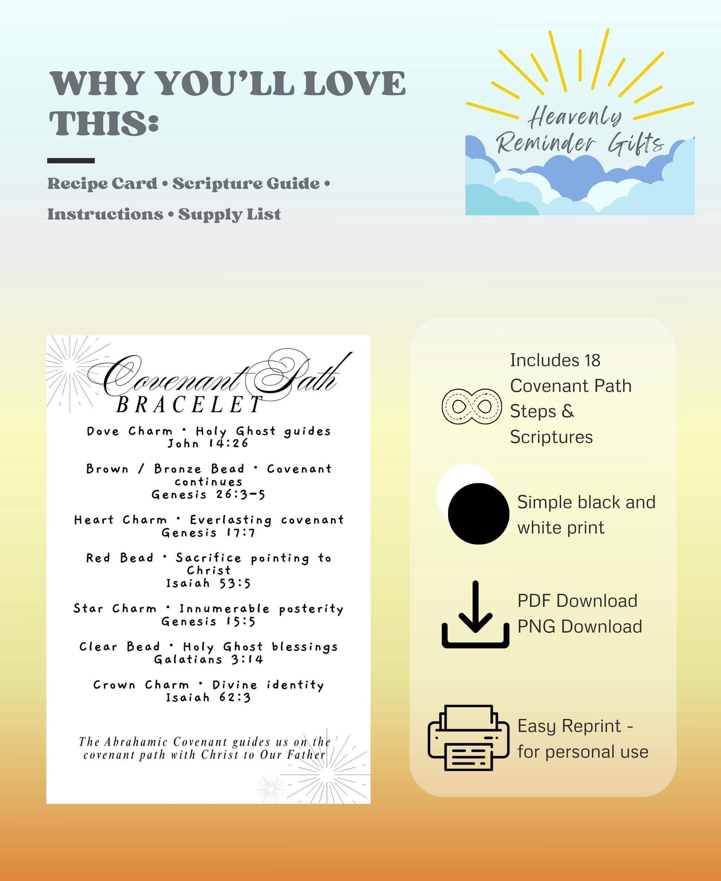 Covenant Path Bracelet Printable