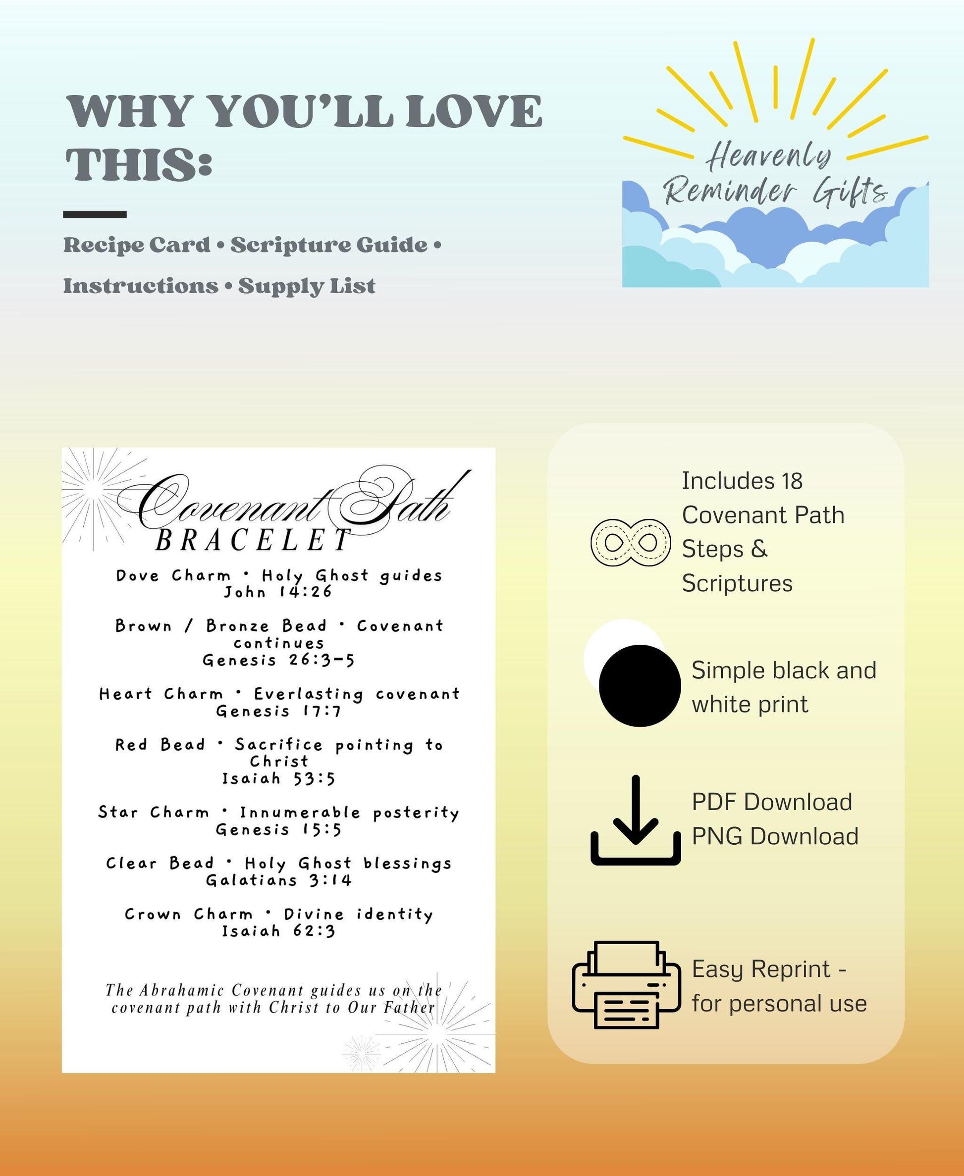 Covenant Path Bracelet Printable