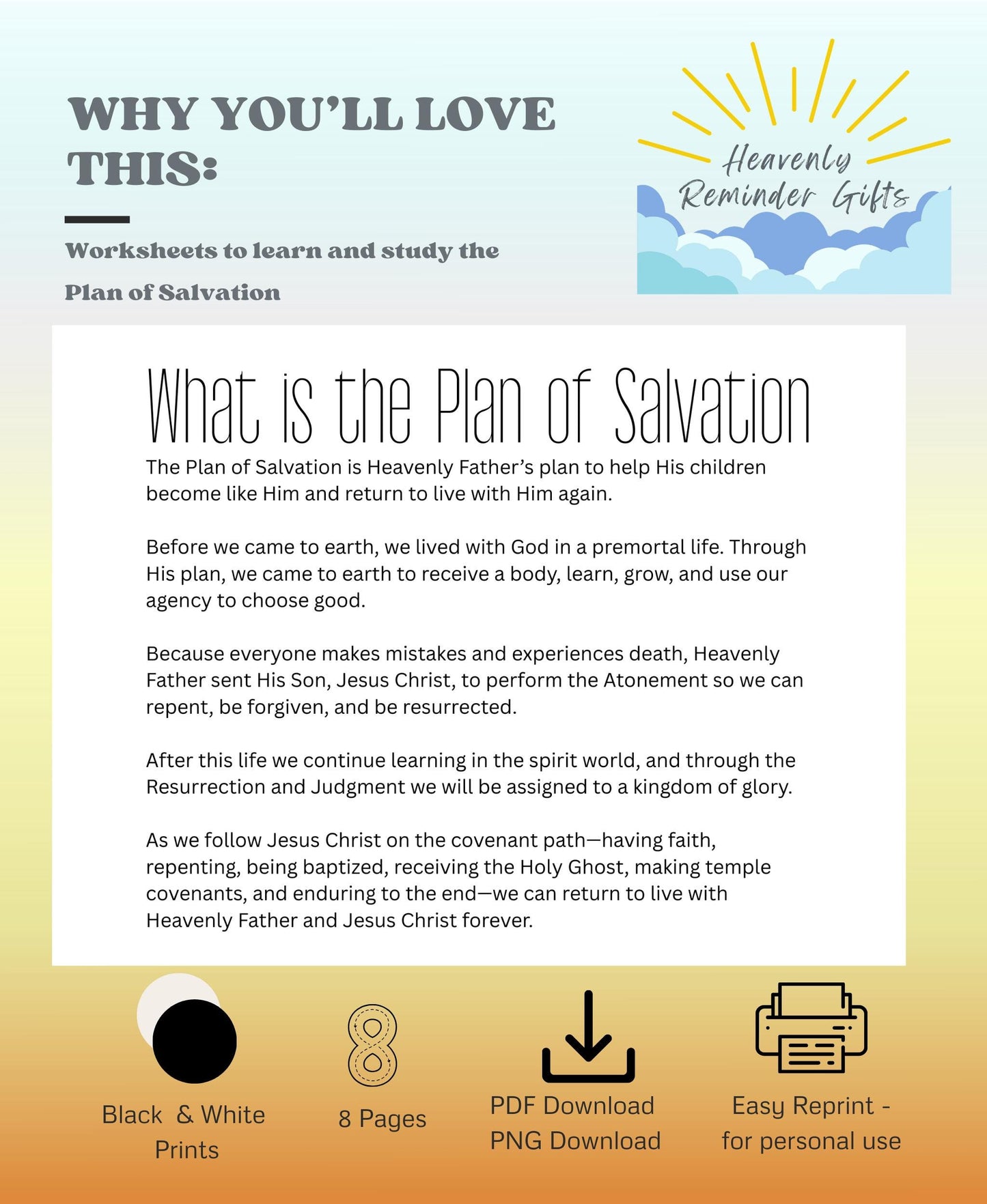 8 Year Old Baptism Prep Printable