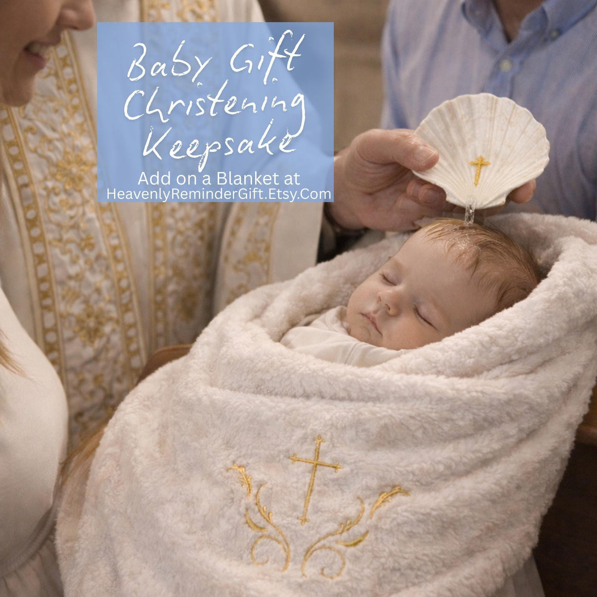 Baby Baptism Blanket | Personalized Baptismal Gift for Boys & Girls