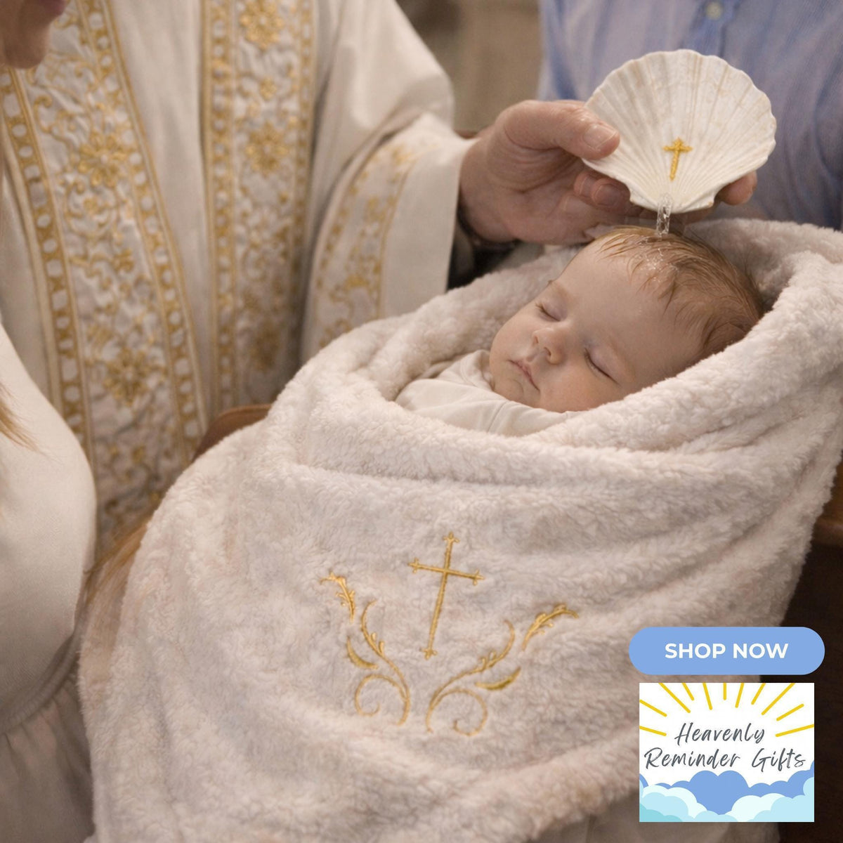 Baby Baptism Blanket | Personalized Baptismal Gift for Boys & Girls