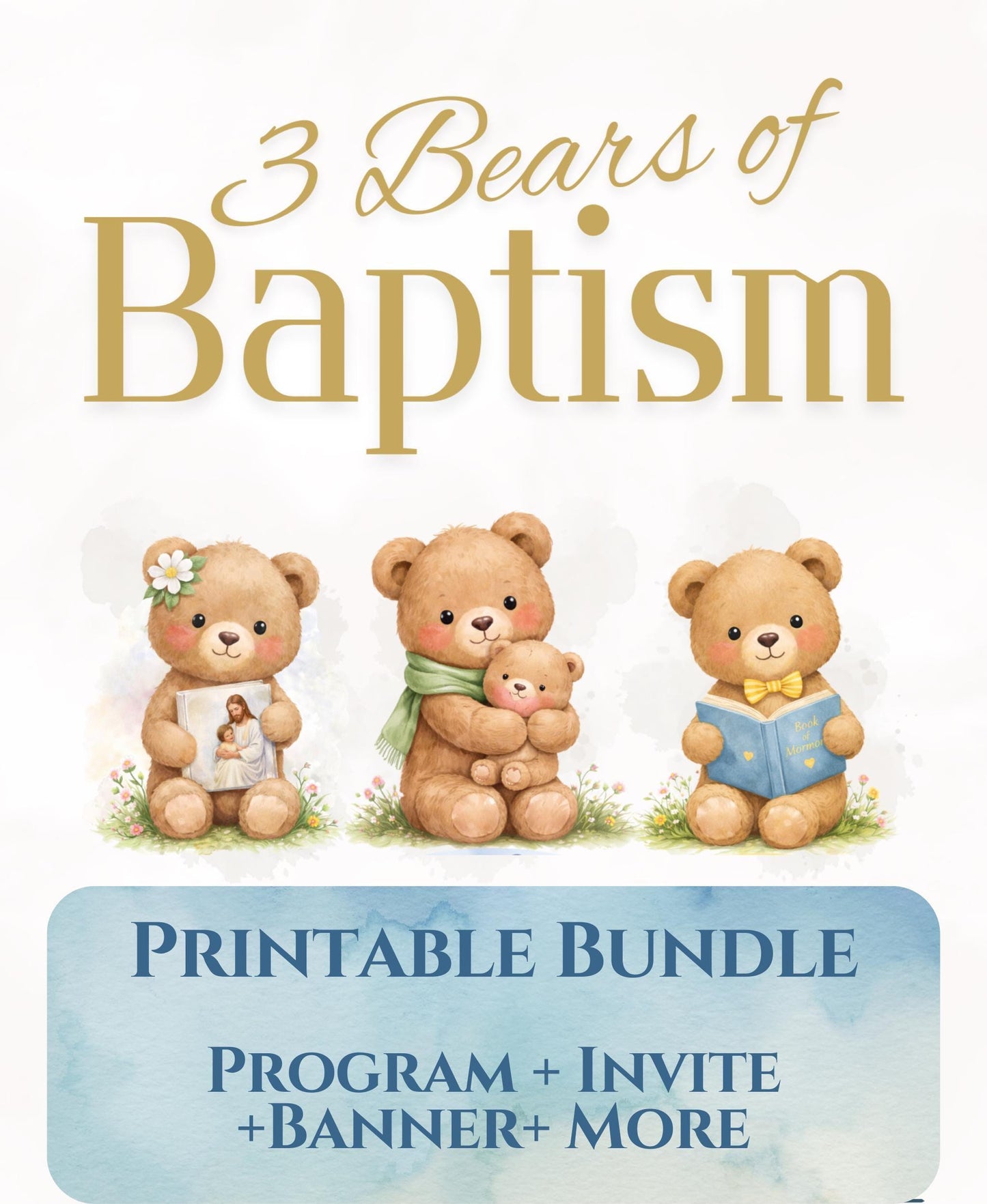 3 Bears of Baptism Party Pack