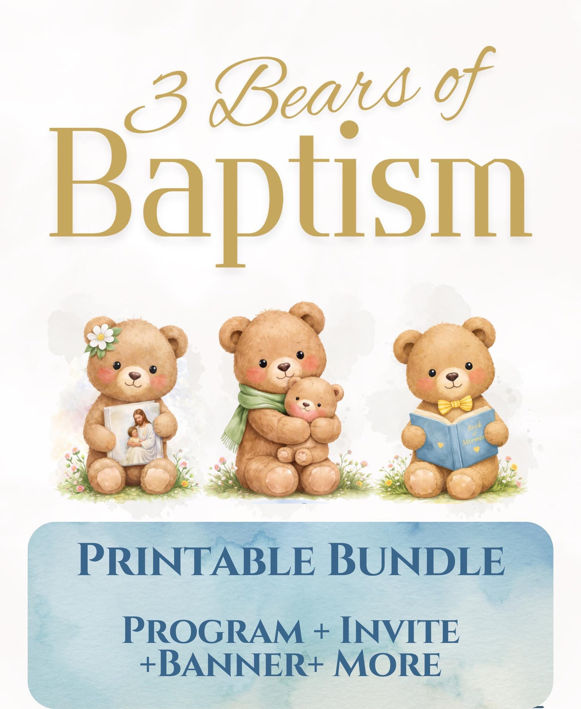 3 Bears of Baptism Party Pack