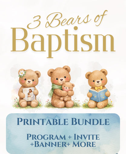 3 Bears of Baptism Party Pack