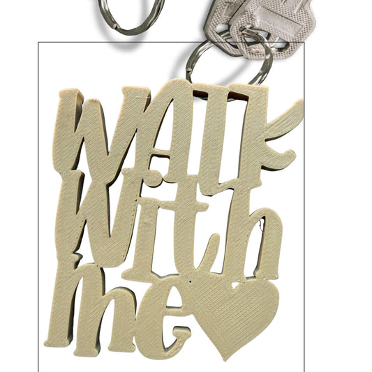 Walk With Me Keychain | 3D Printed Faith Gift