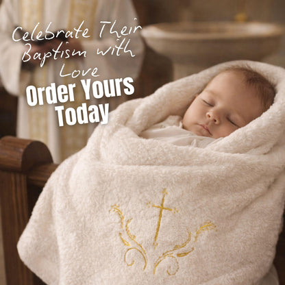 Personalized Cross Baptism Towel Set