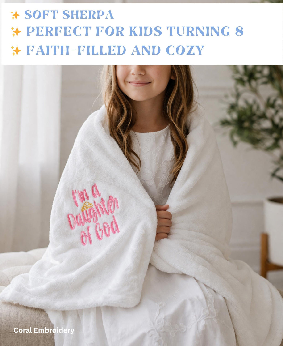 Personalized Baptism Blanket 50x60 Plush