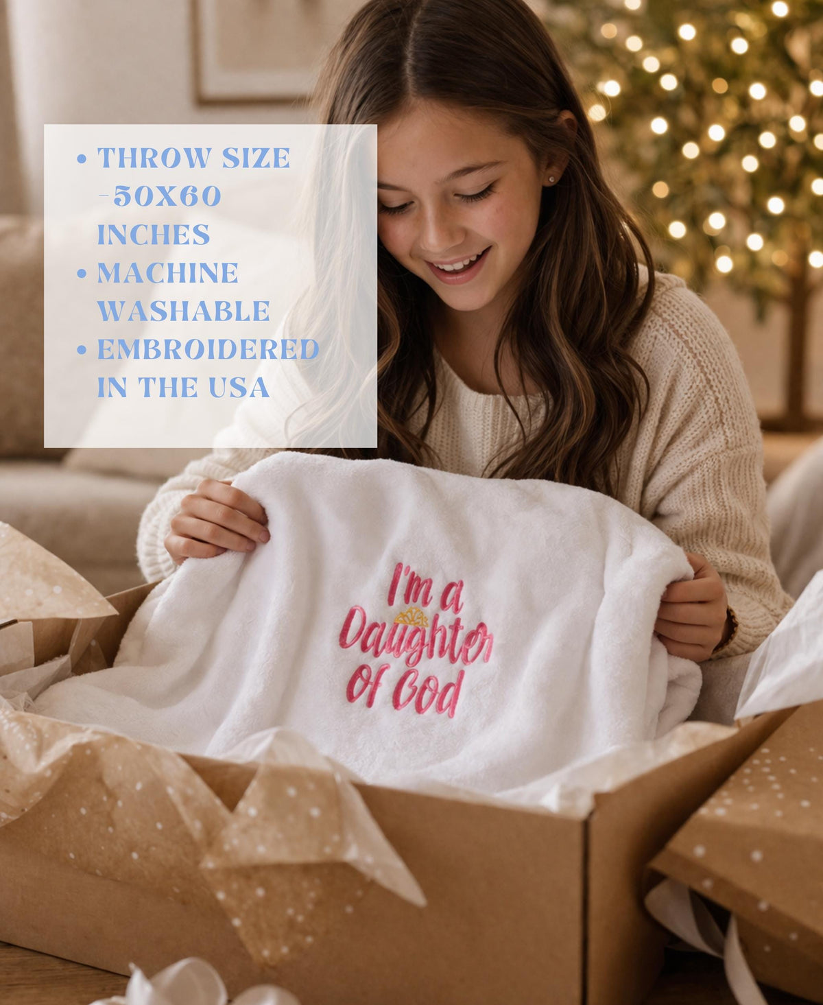 Personalized Baptism Blanket 50x60 Plush