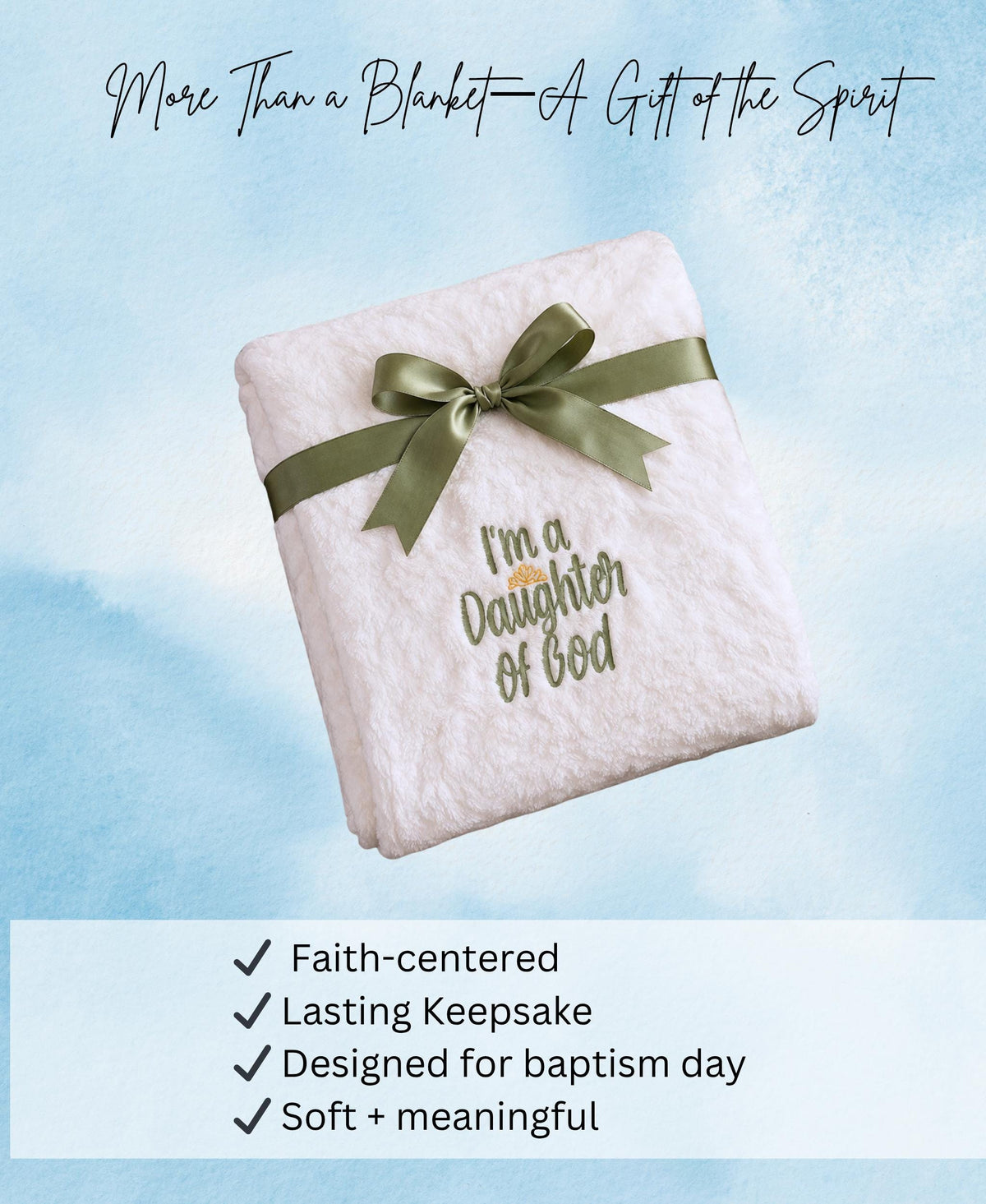 Personalized Baptism Blanket 50x60 Plush