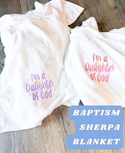 Personalized Baptism Blanket 50x60 Plush