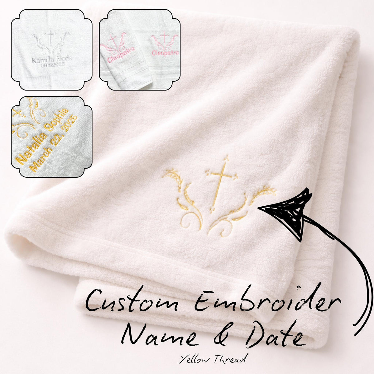Baby Baptism Blanket | Personalized Baptismal Gift for Boys & Girls