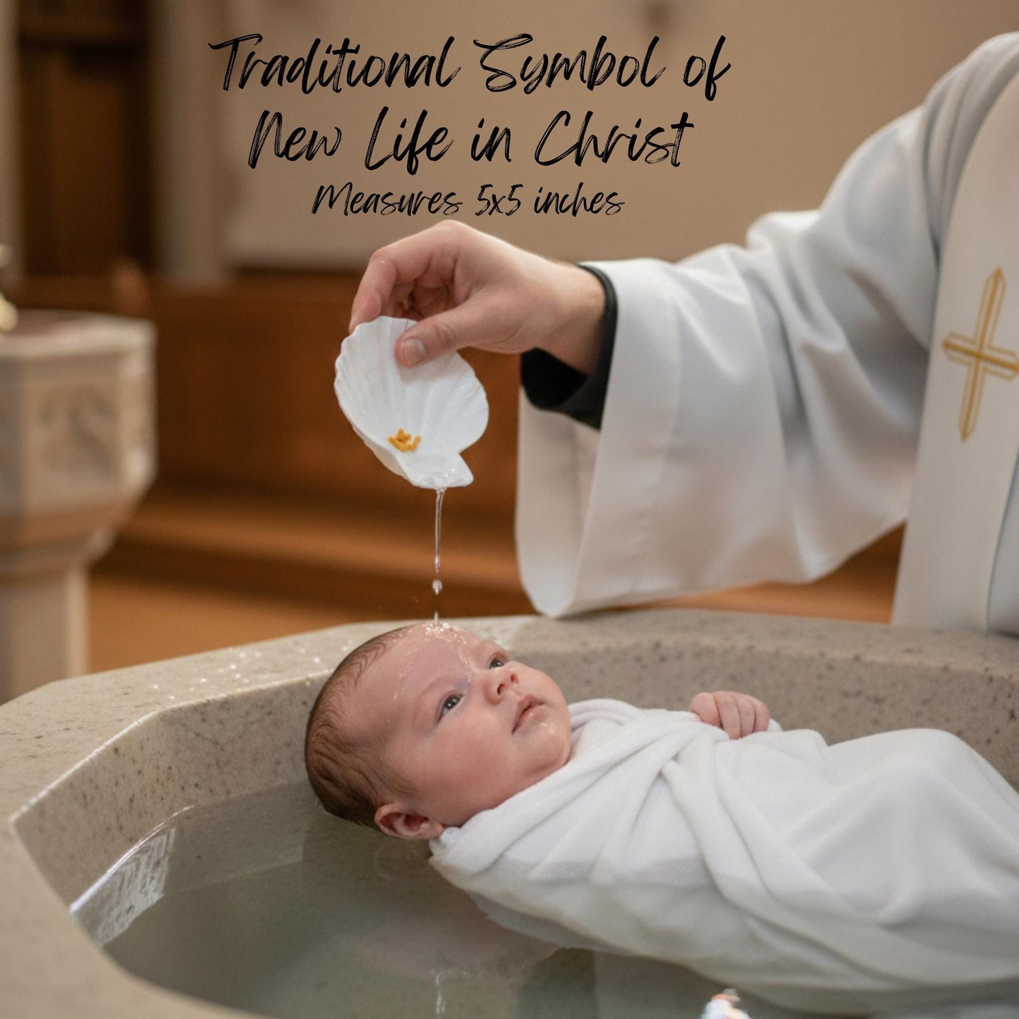 Baptism Towel and Seashell Gift Set