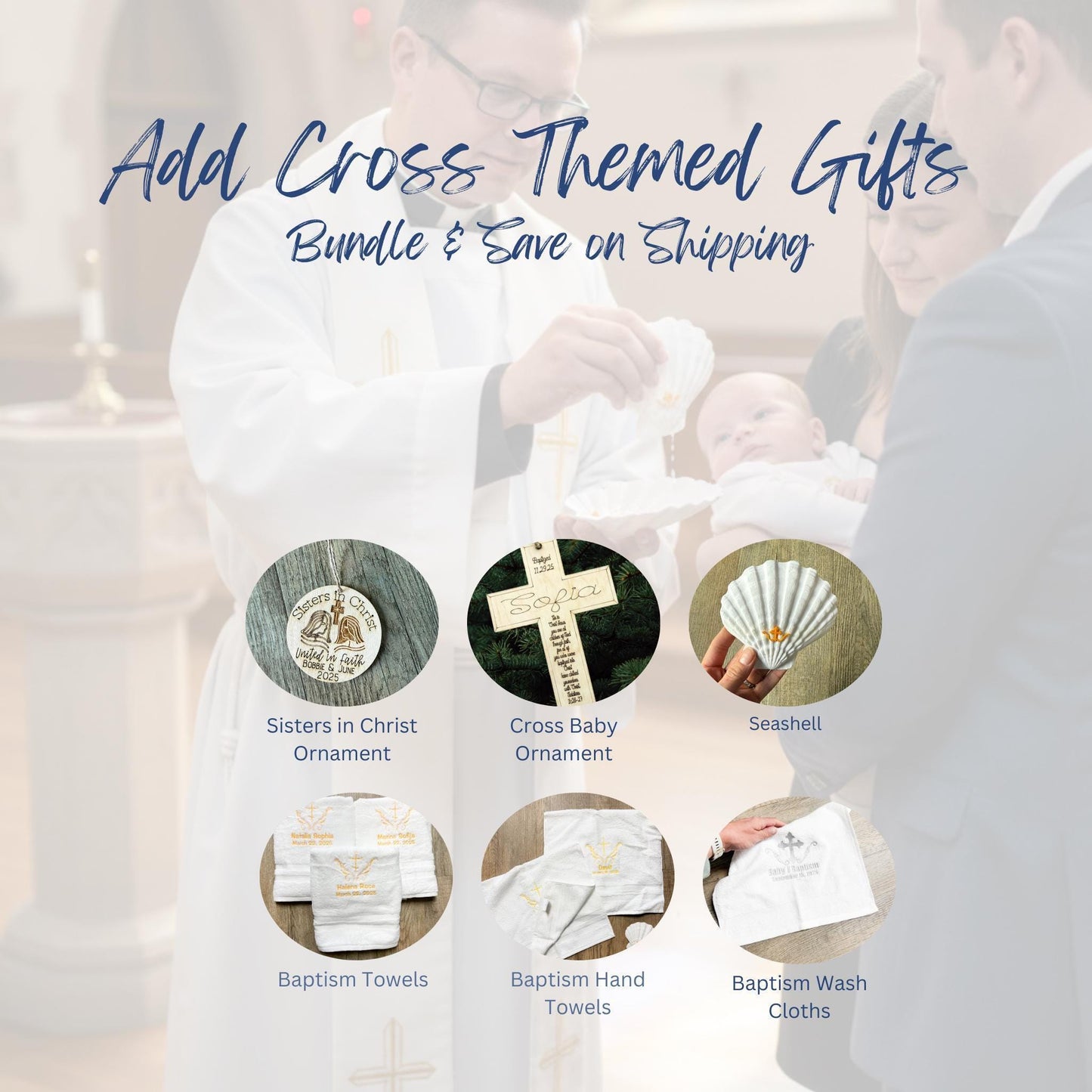 Baptism Towel and Seashell Gift Set