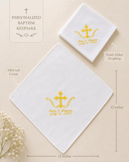 Personalized Baptism Handkerchief