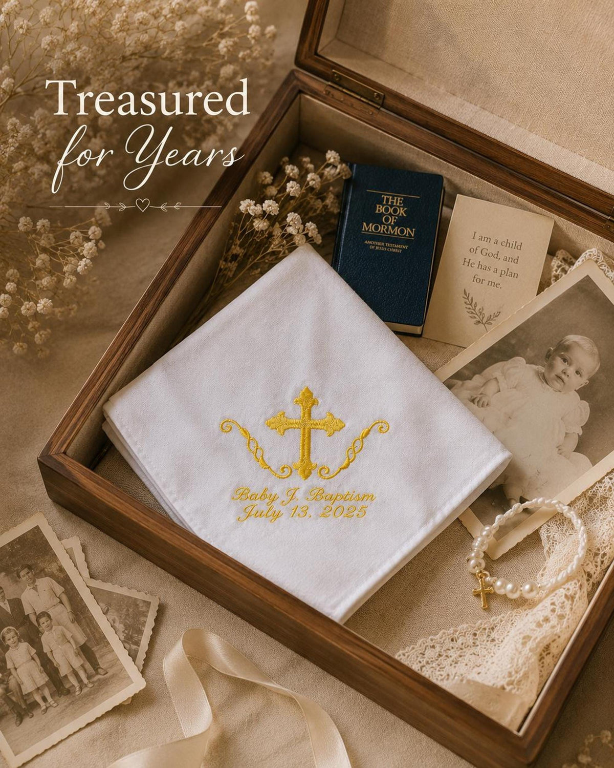 Personalized Baptism Handkerchief